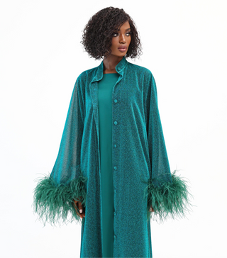 Emerald Green
Luxury Kaftan
Dubai
Sarah Kaftan Dress
Shimmering Lurex Fabric
Hand-Applied Ostrich Feathers
Button-Down Kaftan
Satin Slip Dress
Elegant Kaftan Dress
Statement Evening Wear
Day-to-Night Kaftan
Artisanal Fashion
High-End Kaftan
Ostrich feathers 
Kaftan 
Handmade 
Hand crafted 
Sustainable 
Luxurious 
Empowering 
Green label 
Autism 
Fabric 



