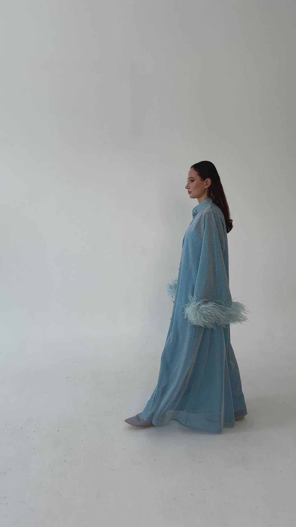 Baby Blue
Luxury Kaftan
Dubai
Sarah Kaftan Dress
Shimmering Lurex Fabric
Handmade Artistry
Hand-Applied Ostrich Feathers
Button-Down Kaftan
Satin Slip Dress
Elegant Kaftan Dress
Statement Evening Wea
Ostrich feather trim
Handmade 
Artistry 